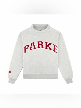 *RARE* Sold Out Parke Valentine's Varsity Mockneck - Classic Grey + Crimson